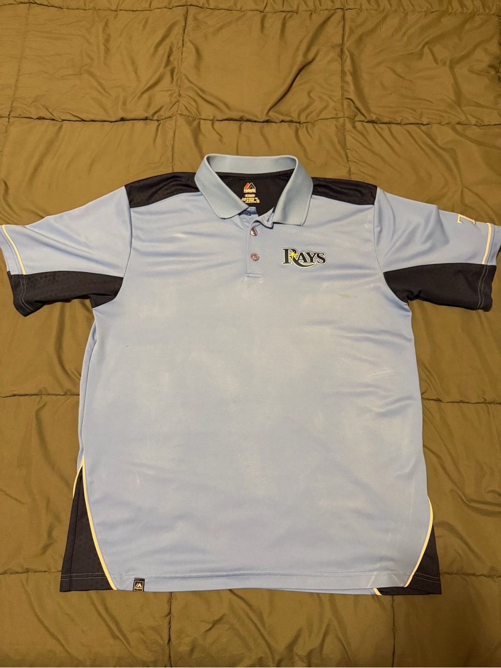 Majestic Light Blue and Navy Rays Polo